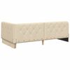 vidaXL Cadru de pat colțar cu headboard Crem 90 x 190 cm țesătură