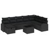 vidaXL Set de canapea 9 buc. Negru poliratan