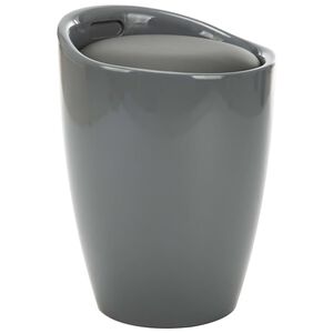 vidaXL Scaun cu depozitare, gri, piele ecologică