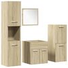 vidaXL Set mobilier de baie, 4 piese, stejar sonoma, lemn prelucrat