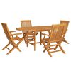 vidaXL Set mobilier de grădină, 5 piese, lemn masiv de tec