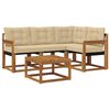 vidaXL Set de canapele de exterior cu pernă 5 pcs Natural și Bej
