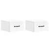vidaXL Dulap de noapte suspendat cu sertar 2 pcs Alb foarte lucios
