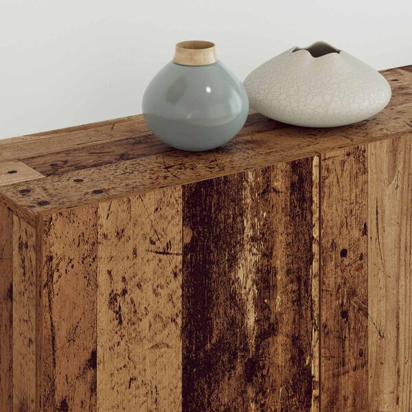 vidaXL Cabinet TV Pe perete 4 pcs Lemn Vechi Lemn compozit