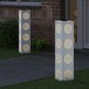 vidaXL Lumină LED Solară pentru Alei 2 pcs Alb Oțel laminat la rece