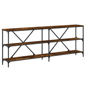 vidaXL Masă consolă stejar afumat 200x30x75 cm lemn prelucrat și fier