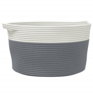 vidaXL Coș de depozitare, gri și alb, &Oslash;40x25 cm, bumbac