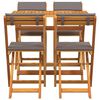 vidaXL Set bistro cu pernă 5 pcs Ulei Natural Lemn Solid de Acacia