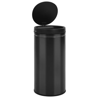 vidaXL Coș de gunoi automat cu senzor, 70 L, negru, oțel carbon