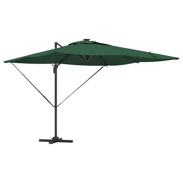 vidaXL Umbrelă de soare Verde 286 x 285 x 270 cm Aluminiu