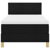 vidaXL Pat cu arcuri cu saltea cu headboard Negru 90 x 190 cm țesătură