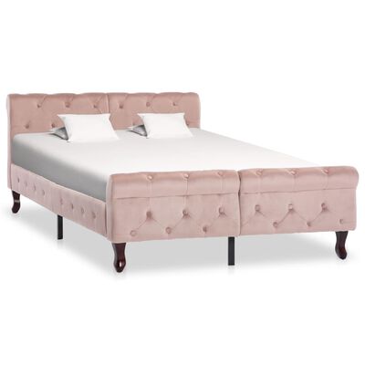 vidaXL Cadru de pat, roz, 120 x 200 cm, catifea