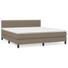 vidaXL Pat continental cu saltea, gri taupe, 180x200 cm, textil