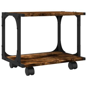 vidaXL Suport imprimantă 2 niveluri stejar fumuriu 41x28x33,5 cm lemn