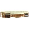 vidaXL Set de canapele de exterior cu pernă 8 pcs Natural și Crem