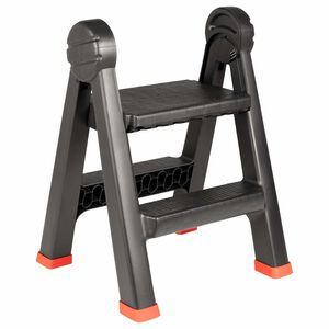 vidaXL Scară Manual Negru și roșu 46 x 30 x 63 cm PP și elastomer