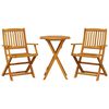vidaXL Set de bistro pliabil, 3 piese, lemn masiv de acacia