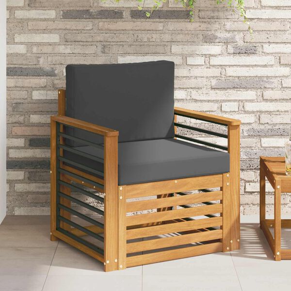 vidaXL Set de canapele de exterior cu pernă natural 71 x 63 x 73 cm