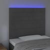 vidaXL Tăblie de pat cu LED, gri &icirc;nchis, 100x5x118/128 cm, textil