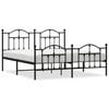 vidaXL Cadru pat fără saltea, tăblie de picioare negru 180x200cm metal