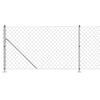 vidaXL Gard plasă de s&acirc;rmă cu bordură, argintiu, 0,8x25 m