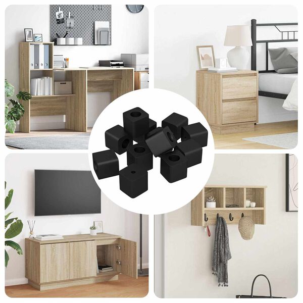 vidaXL Suport pentru Sertar 12 pcs Negru 15 x 15 x 15mm Copolimer PP