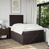 vidaXL Pat box spring cu saltea, maro &icirc;nchis, 120x190 cm, textil