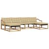 vidaXL Set de canapele de exterior cu pernă 6 pcs Alb și Bej