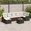 vidaXL Set de canapele pentru grădină cu pernă 8 pcs Maro Rattan poli