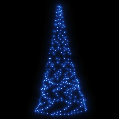 vidaXL Brad de Crăciun pe catarg, 200 LED-uri, albastru, 180 cm