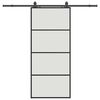 vidaXL Ușă glisantă cu set de feronerie neagră 90x205 cm Sticlă ESG
