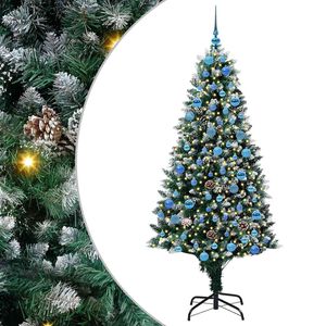 vidaXL Brad de Crăciun artificial Verde 180 cm PVC și Oțel și Plastic