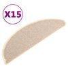 vidaXL Covorașe pentru scări, 15 buc., 56x17x3 cm, alb și maro, semirotunde