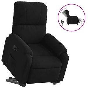 vidaXL Fotoliu rabatabil electric cu ridicare, negru, microfibră