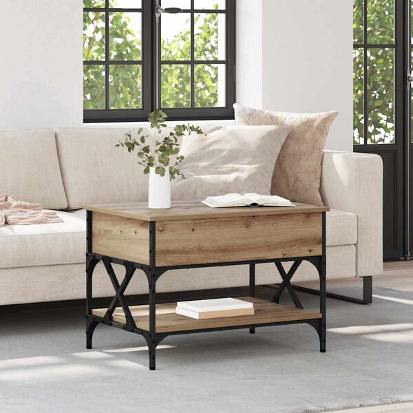 vidaXL Masă de cafea Stejar Artizanal 70x50x50cm Lemn compozit