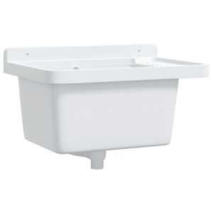 vidaXL Chiuvetă lavoar pentru montare pe perete alb 50x35x24 cm rășină