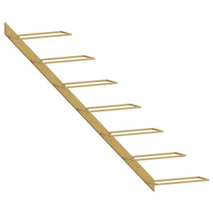 vidaXL Suport sticle de vin, de perete, 7 sticle, auriu, metal