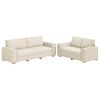 vidaXL Canapea 2 buc. Bej Material textil din in