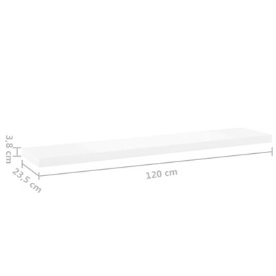 vidaXL Raft de perete suspendat, stejar și alb, 120x23,5x3,8 cm, MDF