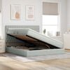 vidaXL Pat cu saltea și spațiu de depozitare Gri deschis 160 x 200 cm