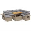 vidaXL Set canapele de grădină, 8 piese, cu perne, bej, poliratan