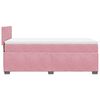 vidaXL Pat box spring cu saltea, roz, 90x190 cm, catifea