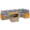 vidaXL Set canapele de grădină, 7 piese, cu perne, bej, poliratan