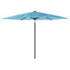 vidaXL Umbrelă soare de grădină st&acirc;lp din oțel, albastru 288x288x225cm