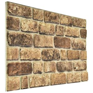 vidaXL Panouri de perete 10 buc. 100 x 50 cm Nisip &Icirc;ntunecat Spumă EPS