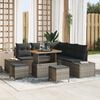 vidaXL Set de canapele pentru grădină cu pernă 8 pcs Gri Rattan poli