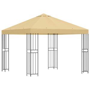 vidaXL Foișor 3 x 3 m Crem Poliester și oțel 190 gsm