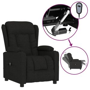 vidaXL Fotoliu rabatabil electric, negru, material textil