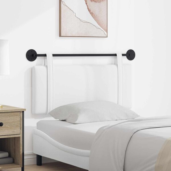 vidaXL Cap de pat suspendat Pe perete Alb 110 x 55 x 5 cm țesătură