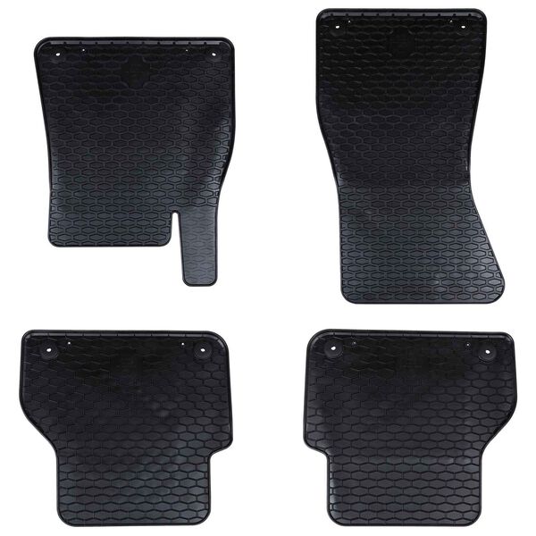 vidaXL Covor pentru mașină 4 pcs Negru Cauciuc